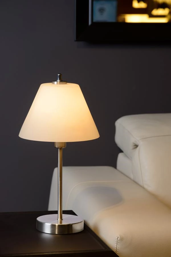 Lucide TOUCH - Lampe de table - Ø 22 cm - 1xE14 - 3 StepDim - Chrome Dépoli - SFEER 1